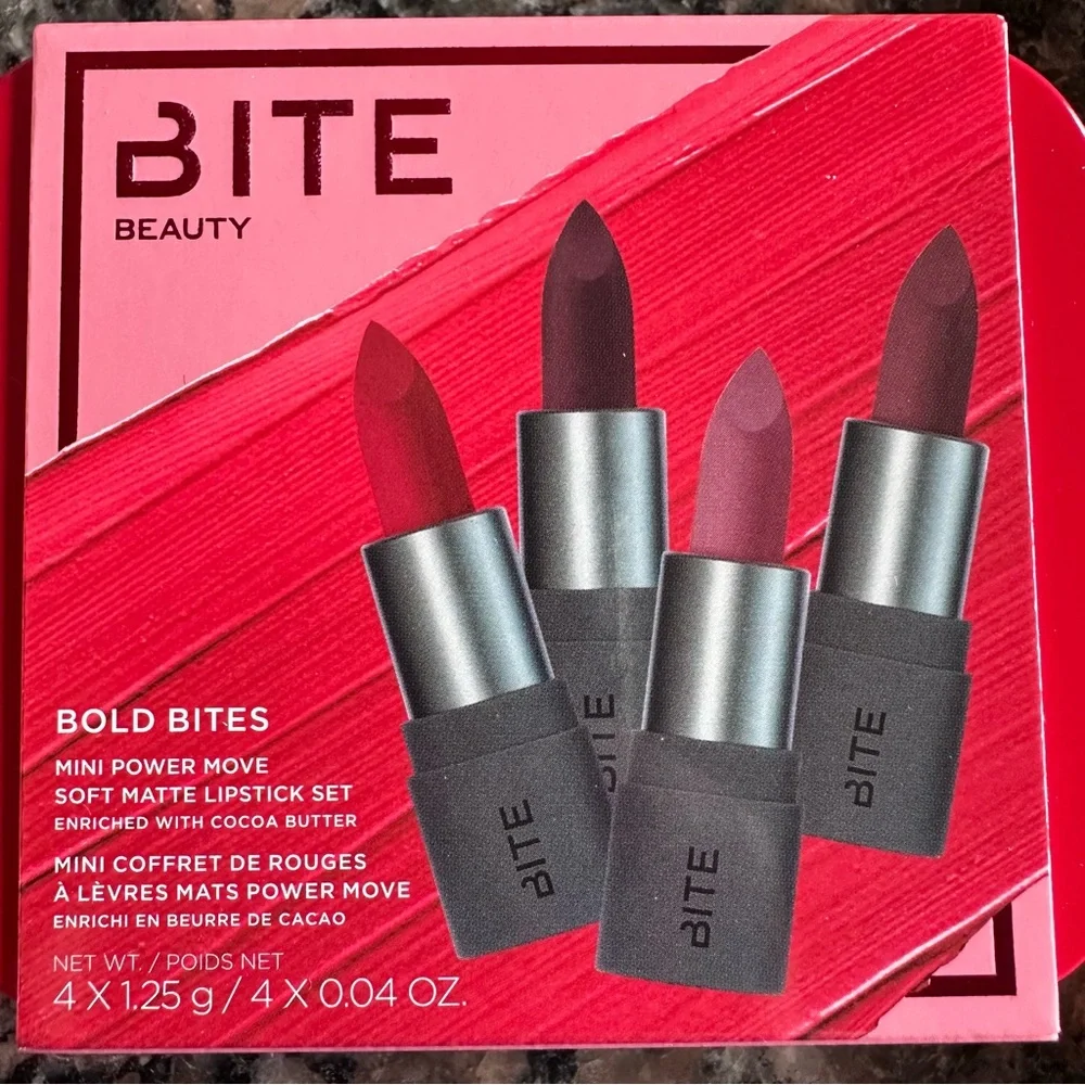 Bite Beauty Bold Bites Mini Matte Lipstick Tin Set of 4 NWT - Picture 1 of 11